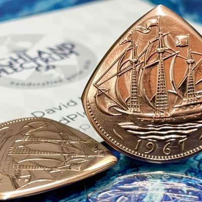 **Special Offer 20% Discount** Two (2) Queen Elizabeth 1967 Half Penny Coin Guitar Picks. image 2