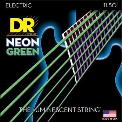 DR Strings Neon Electric Guitar Strings - .011-.050 Heavy Green image 2
