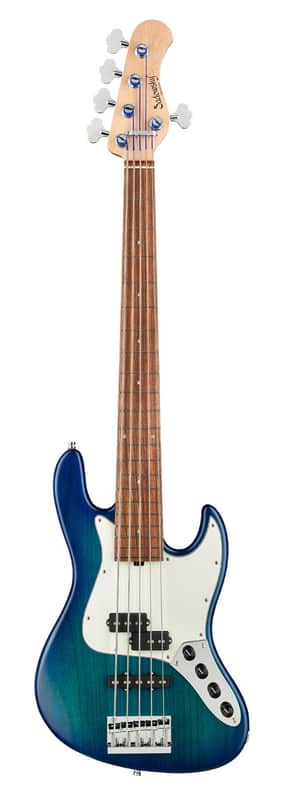 Sadowsky MetroLine 21-Fret Vintage PJ Bass 5 String, Red Alder Body, Bora Blueburst Transparent Satin image 1