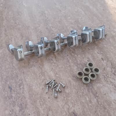 Set of Vintage Late 1960's Fender "F" LEFT-HANDED Guitar Tuners w/ Ferrules, Screws! Original Stratocaster, Telecaster Parts! image 3