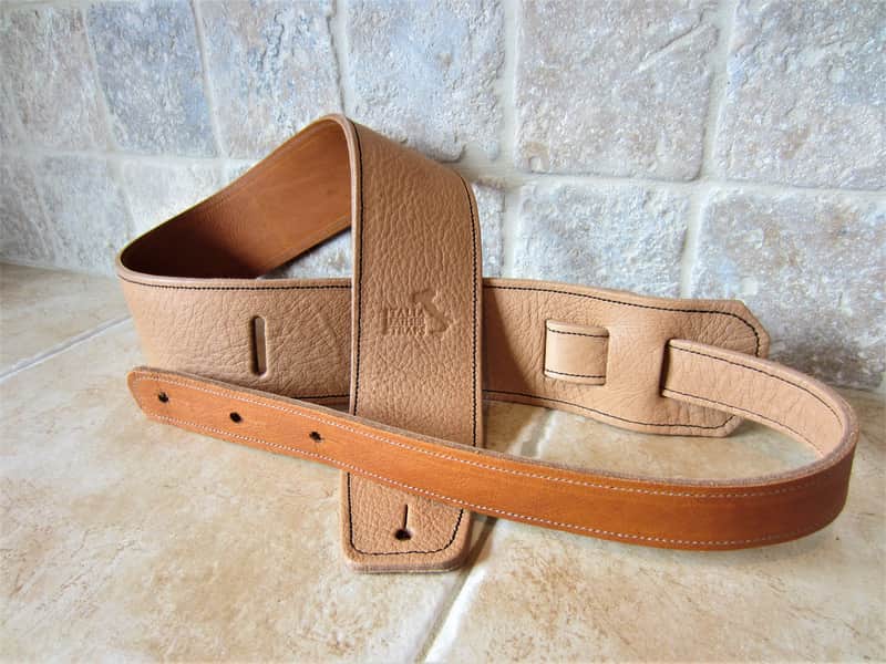 Italia Leather Straps 2.5 INCH WIDE Sunrise LEATHER GUITAR STRAP 2026 Sunrise Caramel image 1
