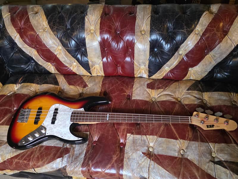 ESP Jazz Bass J-Four Sunburst Ex-Artist Studio Pro Bass Guitar MIJ