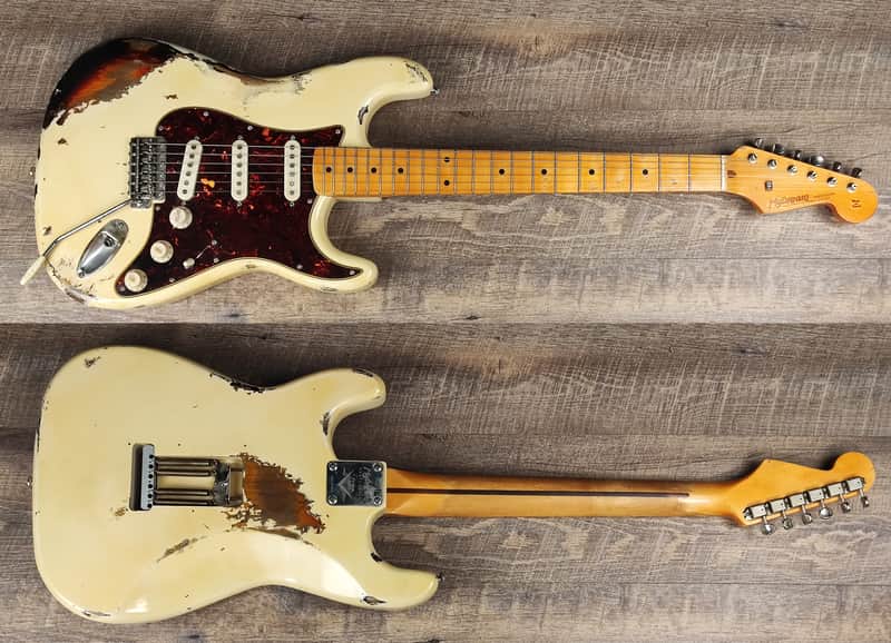 MyDream Partcaster Custom Built - Aged White over Sunburst Hepcat L-Series image 1