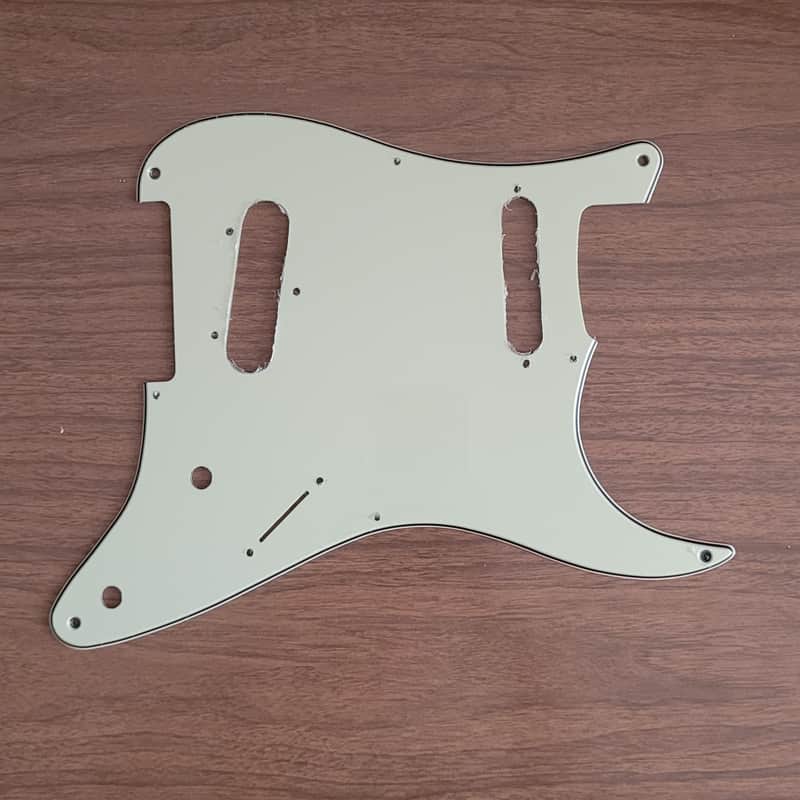 Strat Pickguard Tele Pickup routes - 3 ply mint - 8 hole image 1