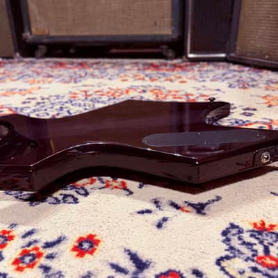 2000 B.C. Rich N.J. Neck Thru Series Warlock Bass - Made In Korea - Transparent Black w/ Coffin Case Bild 17