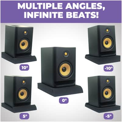 Liquid Stands Studio Monitor Sound Isolation Pads for Speakers - 6-8" High-Density Speaker Foam Pads - Angled Speaker Riser (Large) image 4