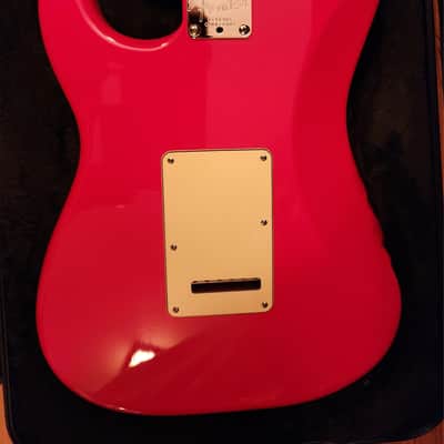 2013 Fender American Deluxe Strat with Maple V Neck Fiesta Red image 4