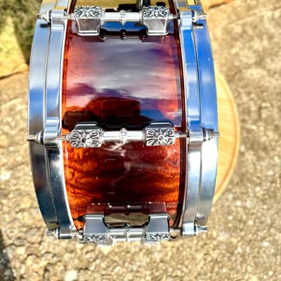 Tama Warlord Collection Masai 6x14" Bubinga Snare Drum 2000s - Quilted Bubinga Burst image 6