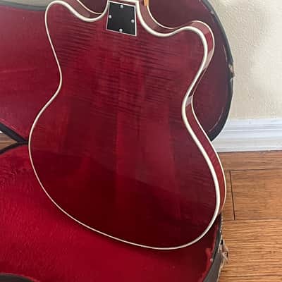 Vintage Ovation Typhoon Bass 1222-2 Fretted 1968/69 - Wine Red image 5
