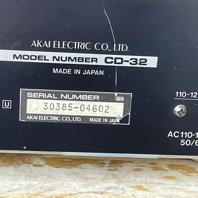 Vintage Akai CD-32 Compact Disc Player For Parts Or Repair 80s - Black image 13