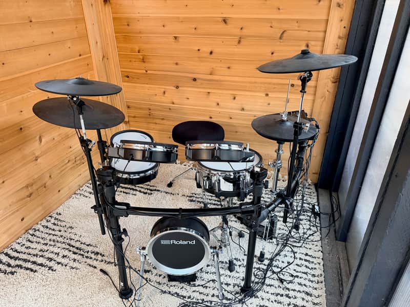 Roland TD713 V-Drum Kit with Mesh Pads 2024 - Present - Black image 1