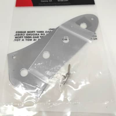 Fender 4 holes Chrome Jazz Bass Control Plate 099-2057-100 image 3