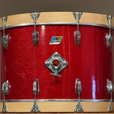1970's Ludwig 22" Red Sparkle 14x22 Bass Drum 3-Ply Maple image 9