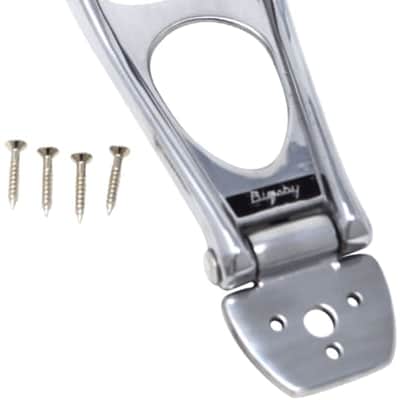 Genuine Bigsby B12 Vibrato Tailpiece with Tension Bar, Polished Aluminum Chrome image 1