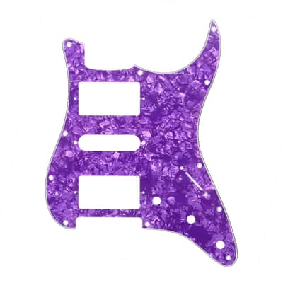 11-Hole HSH Strat Pickguard (Square Corner) - 4-Ply Blue Pearl image 18