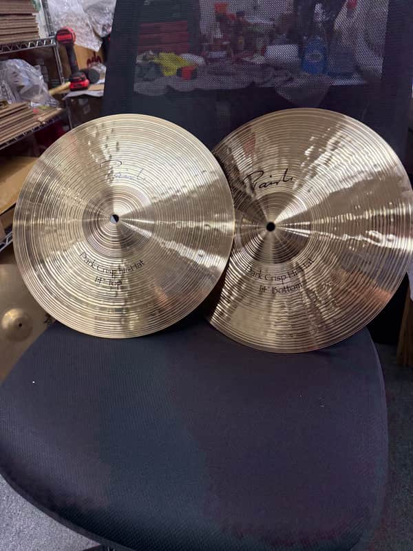 Paiste 14" Signature Dark Crisp Hi-Hat Cymbals (Pair) 1989 - Present - Traditional image 1