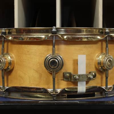 1995 DW Craviotto 5x14 Solid Shell Snare Drum in Satin Maple Finish image 2