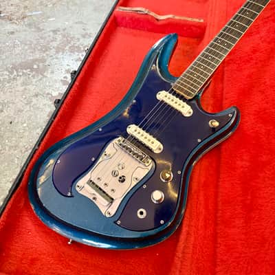 Guyatone LG-350T Sharp 5 c 1967 Blue sparkle original vintage MIJ Japan bizarre guitar guya image 3