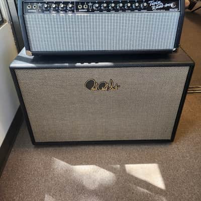 Vintage 1970s Fender Twin Reverb Amp Head w/ Footswitch and Used PRS HDRX 2x12" Speaker Cabinet image 1