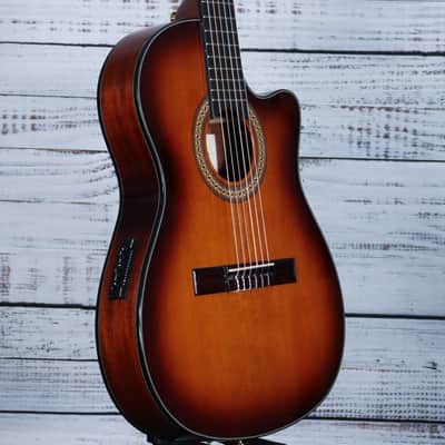 Ibanez GA35TCE Cutaway Classical Acoustic-Electric Guitar | Violin Sunburst High Gloss image 4