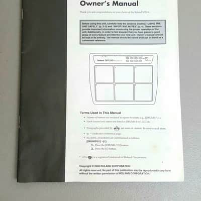 Roland SPD-6 Electronic Percussion Pad - Original Manual
