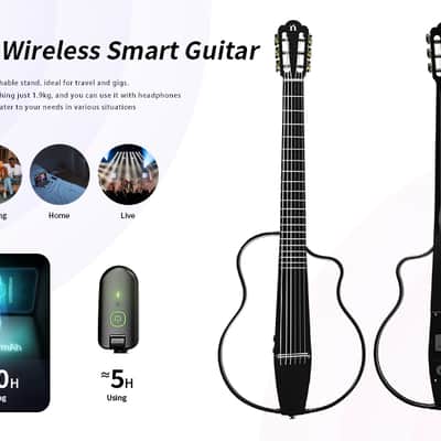 Natasha Bamboo Smart Guitar NBSG (Natural) - Nylon Wireless Smart Guitar  2024 - Satin image 10