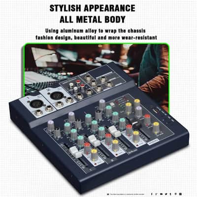 F4 Weymic Professional 4-Channel 2-Bus Mixer | DJ Stage, Recording, Karaoke Music Application Mixer image 2