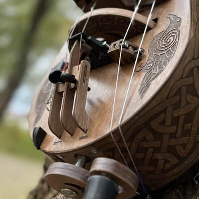 Hurdy-Gurdy With Pickup - 24 Keys - 6 string - Ukrainian Lira Hurdy Gurdy Electric Acoustic Excellent New image 6