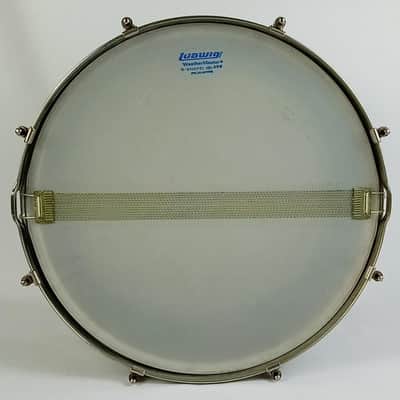 Leedy Reliance 6.5x14" Snare Drum 8-Tube-Lug NOB Nickel Presto Throw-Off Vintage image 8