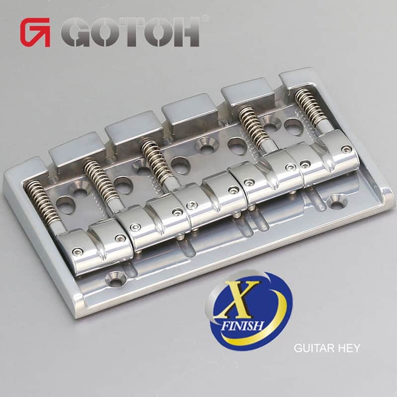 NEW Gotoh 404BO-5 5-String Bass Bridge MULTI TONAL Brass Saddles X-FINISH-CHROME Bild 1