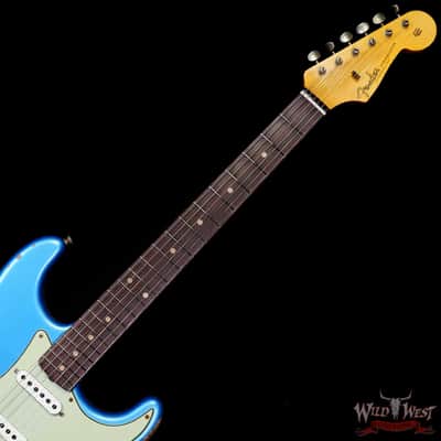 Fender Custom Shop 1962 Stratocaster Hand-Wound Pickups AAA Dark Rosewood Slab Board Heavy Relic Lake Placid Blue 7.90 image 4
