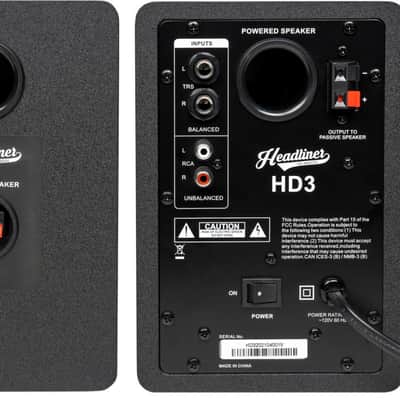 Headliner HD3 3.5" Powered Studio Monitor Pair, Black image 3