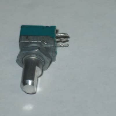 used (is fine / works fine) BOSS / ALPS potentiometer, 50 3A 03 5V, D Shaft, JAPAN, 1990s - 2010s - POT: blue, silver / NUT: gray (NO pedal, NO knob, NO other items) teal, square image 15