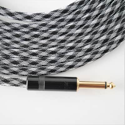 JS 15 ft NEW Inst Cable Mogami 2524,Rean Black Gold Plugs, Checker TFlex image 1