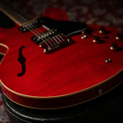 Tokai Japanese UES-158 Quilted Maple Semi Hollow Cherry Red image 13