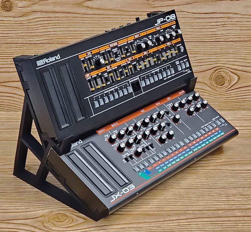 The Analog Source 2 Tier 3D Printed Desktop Mounting Stand For Roland Boutique Series A-05 D-05 SH-01A TB-03 Bassline Synthesizers - USA Made image 1