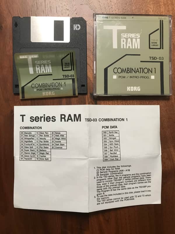 KORG T-SERIES SOUND LIBRAY RAM DISK TSD-03 COMBINATION 1 image 1