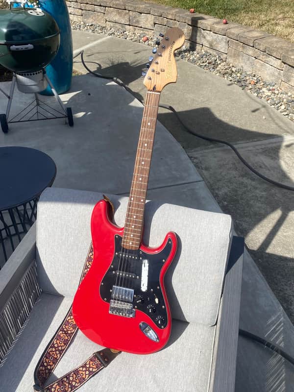 "Fender" HSS partscaster, Fiesta Red image 1