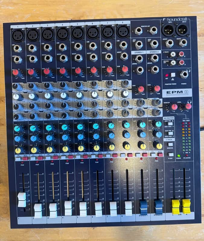 Soundcraft EPM8 8-Channel Analog Mixer Mixing Console – Tested & Working image 1