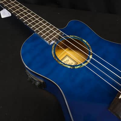 New Lanikai Acoustic Electric Baritone Ukulele QM-BLCEB w/Case image 9