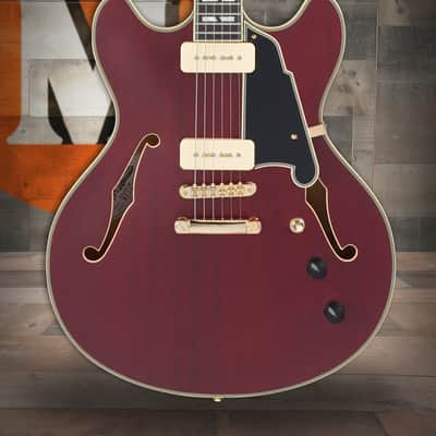 D'Angelico Deluxe DC - Satin Trans Wine (DADDCSTWGS) image 1