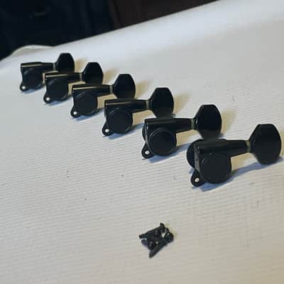 1990's GOTOH Style 6 In Line RH Black Tuners Tuning Pegs Fits Jackson Concept Guitar