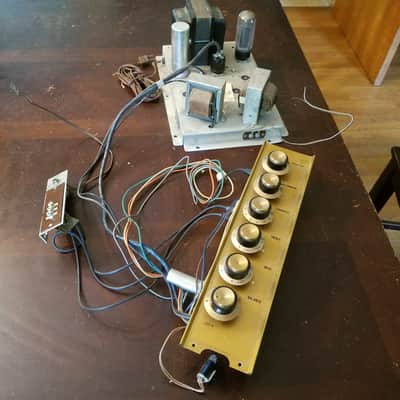 Motorola 6BQ5 12AX7 tube pre and power amp HS-709D HS-696C Console Stereo 1959 - Gold image 1