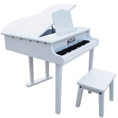 Schoenhut 37-Key WHITE Children's/Kid's Concert Baby Grand Piano w/ Bench - 379W image 2