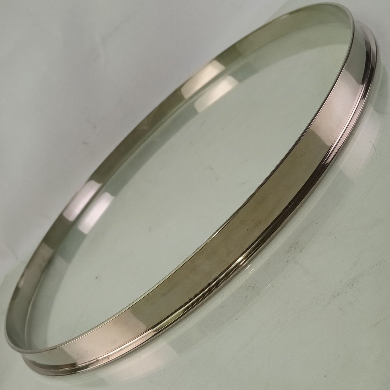 Ludwig & Ludwig 14" Single-Flange Nickel-Brass Snare/Floor Tom Drum Rim/Hoop NOB — main photograph
