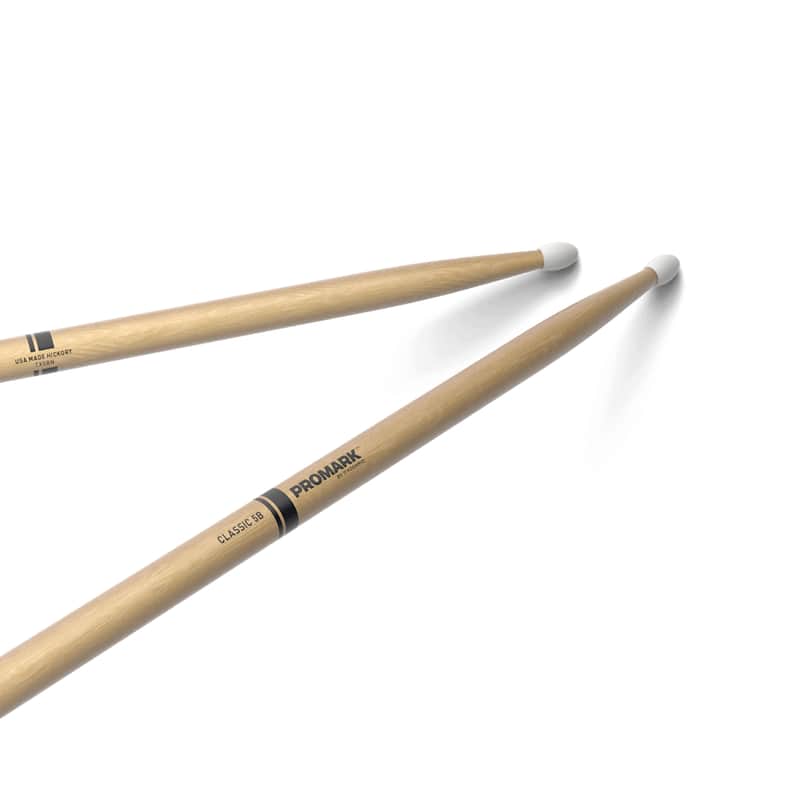 Pro-Mark TX5BN Hickory 5B Nylon Tip Drum Sticks (Pair) image 1