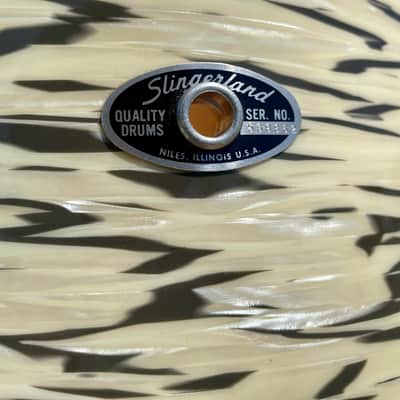 1985 Slingerland Magnum "Holland" Drum Set White Tiger Pearl 24/13/16/18 image 25