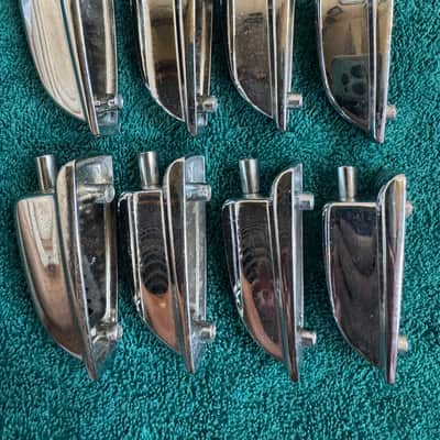 Ludwig Lot of 8 Vintage Large Classic Bass Drum or Tom Lugs - Chrome L#2 70s 80s - Chrome image 5