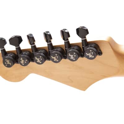 Genuine Tone Ninja 19:1 Locking Tuners, 6 Inline Staggered set, Black