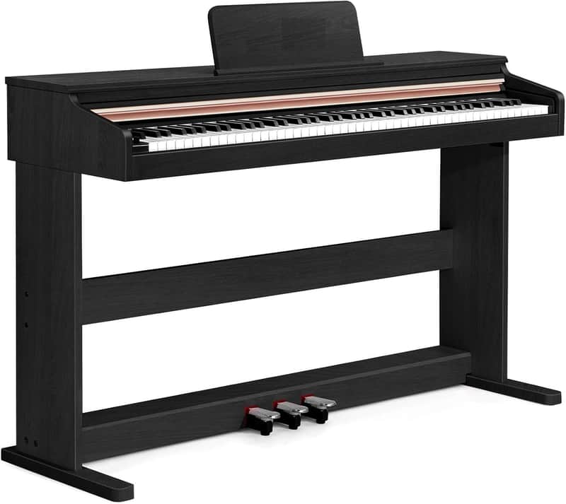 88 Key Semi-Weighted Keyboard Piano - Full Size Upright Piano Keyboard for Beginners - Electric Piano with Triple Pedal Supports USB-MIDI (Black) image 1